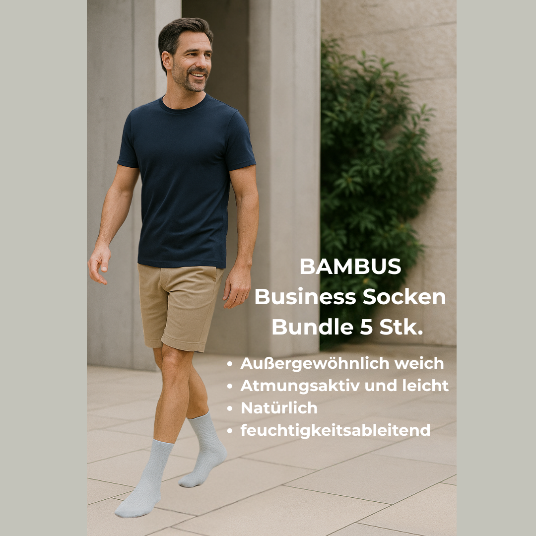 Business Socken Bundle 5 Stk. oder Sneaker Socken Bundle 5 Stk. mit exklusiven Designs aus Bambusfasern