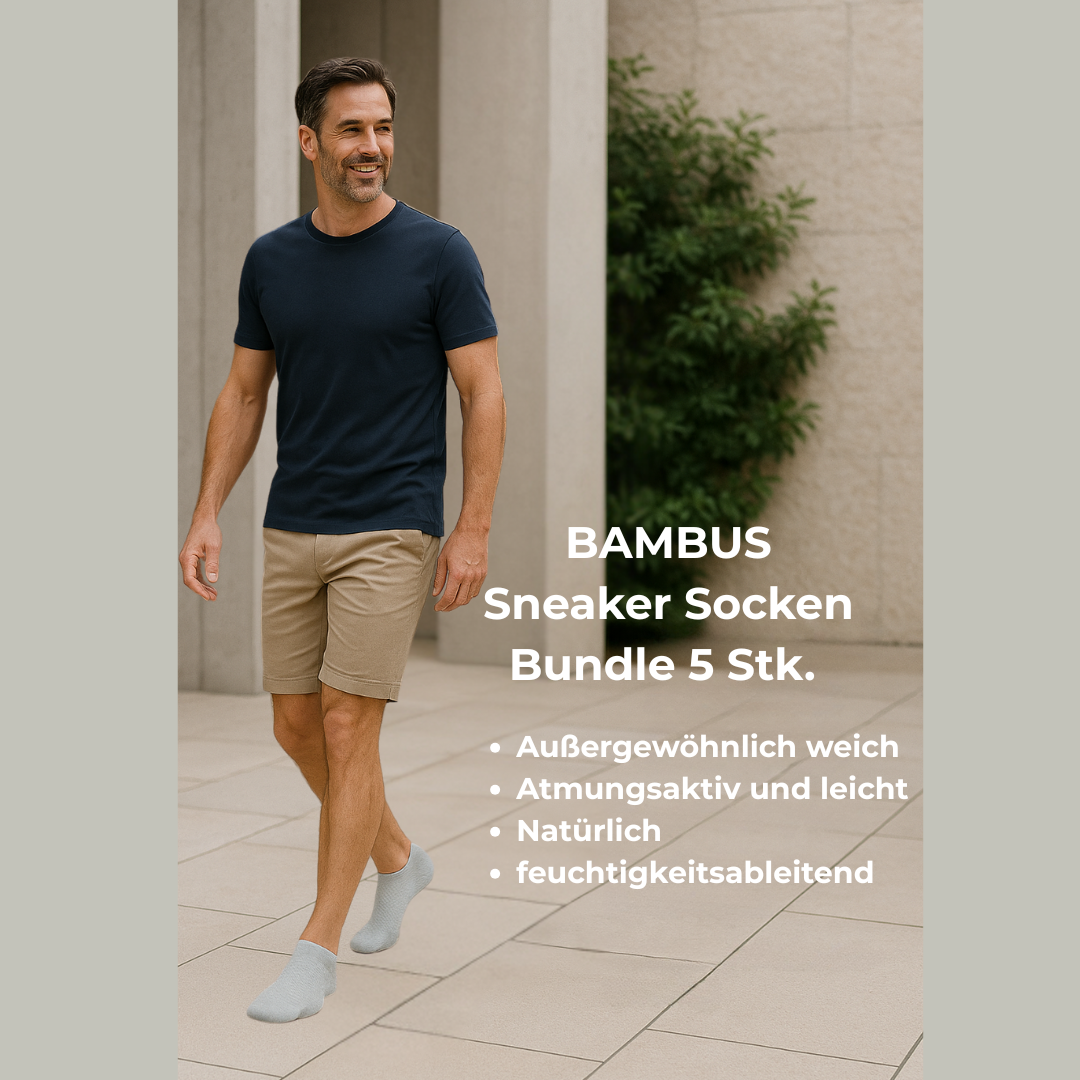 Business Socken Bundle 5 Stk. oder Sneaker Socken Bundle 5 Stk. mit exklusiven Designs aus Bambusfasern