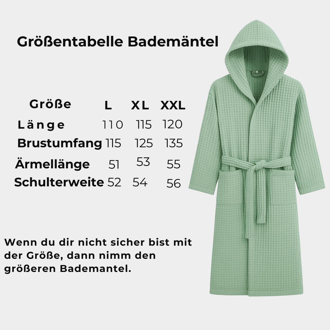 Guardian „Cloud Waffle“ – Luxuriöser Waffelbademantel mit Kapuze 100 % Baumwolle