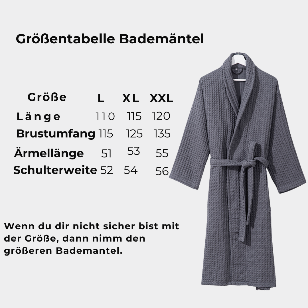 Guardian „Cloud Waffle“ – Luxuriöser Waffelbademantel ohne Kapuze 100 % Baumwolle